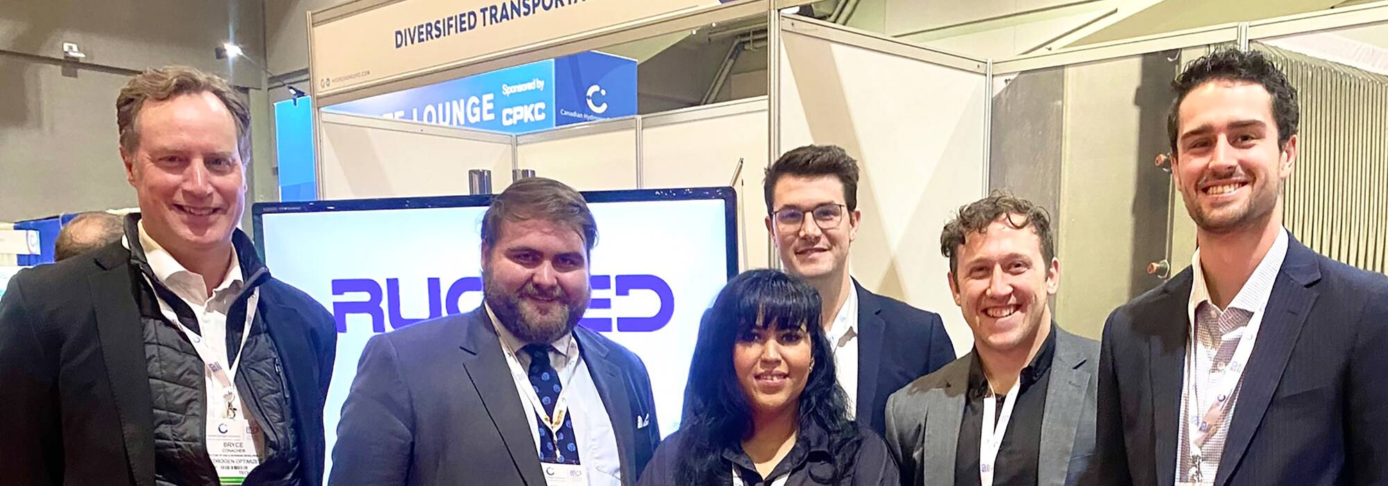 Bryce Conacher, Edward Stuart, Farnaz Sani, Ryan Robb, Harry De Rose, and Alex Nardi at the 2023 Canadian Hydrogen Convention.